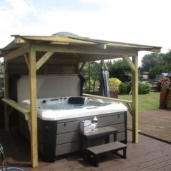 Outdoor Santorini - 5 Person Hot Tub With Gazebo Package -Outdoor Living Store 5 1