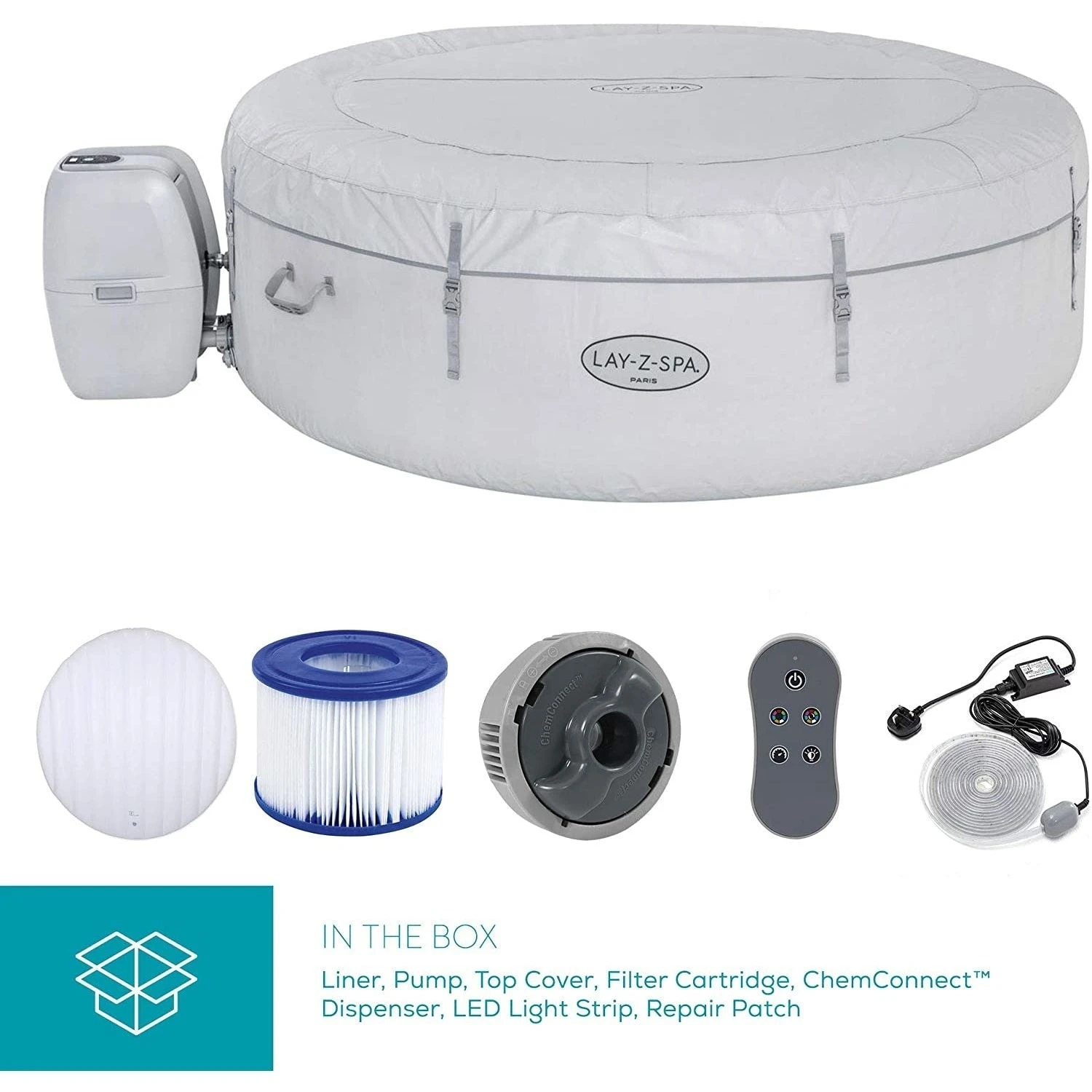 Lay-z Spa Lay-Z-Spa® AirJet Paris - 6 Person Inflatable Hot Tub 9 Lay-z Spa Lay-Z-Spa® AirJet Paris - 6 Person Inflatable Hot Tub - Image 7