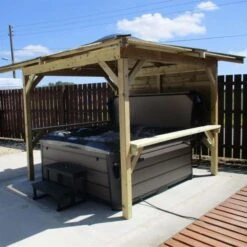 Outdoor Santorini - 5 Person Hot Tub With Gazebo Package -Outdoor Living Store 6 1