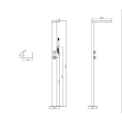 Suva Stainless Steel Outdoor Shower With Pencil Handset -Outdoor Living Store BeBa 28530 3 Supersize