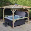 Brentano Wooden Hot Tub Gazebo With Tinted Dome Roof 1 Brentano Wooden Hot Tub Gazebo With Tinted Dome Roof -Outdoor Living Store BrentanoGazebo 1