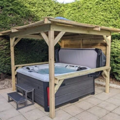 Brentano Wooden Hot Tub Gazebo With Tinted Dome Roof -Outdoor Living Store BrentanoGazebo 3