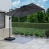Como 3x3m Dark Grey Square Cantilever Garden Parasol With Base And Cover 1 Como 3x3m Dark Grey Square Cantilever Garden Parasol With Base And Cover -Outdoor Living Store FTR065 1 Supersize