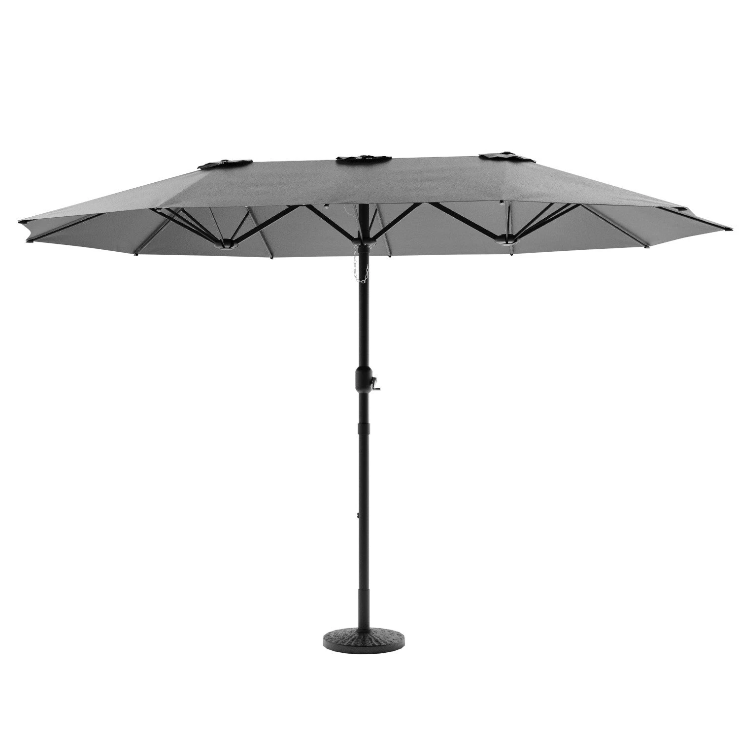 Como 2.7x4.5m Large Double Sided Grey Garden Parasol With Base And Cover 5 Como 2.7x4.5m Large Double Sided Grey Garden Parasol With Base And Cover - Image 3