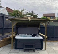 Brentano Wooden Hot Tub Gazebo With Tinted Dome Roof -Outdoor Living Store Gazebo 7