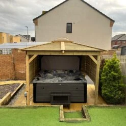 Brentano Wooden Hot Tub Gazebo With Tinted Dome Roof -Outdoor Living Store OnyxTubwithBrentanoGazebo Lancaster2Square