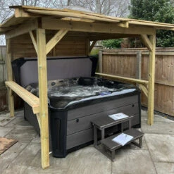 Brentano Wooden Hot Tub Gazebo With Tinted Dome Roof -Outdoor Living Store OutdoorLook JasonBurrows4