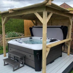 Outdoor Santorini - 5 Person Hot Tub With Gazebo Package -Outdoor Living Store OutdoorLookandBrentano f93089d9 4e13 4b26 8044 3d3446389baf