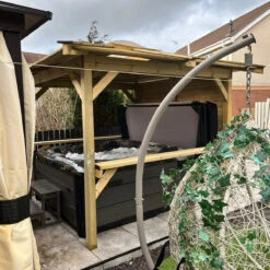 Brentano Wooden Hot Tub Gazebo With Tinted Dome Roof -Outdoor Living Store OutdoorLookwithBrentano Rackley3Square