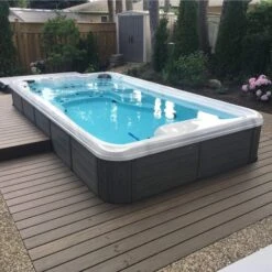 TidalFit Pro EP-15 - 15ft Swim Spa -Outdoor Living Store TidalFit EP15 Lifestyle 2