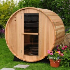 Deluxe 185 - 4 To 5 Person Indoor/Outdoor Barrel Sauna 12 Deluxe 185 - 4 To 5 Person Indoor/Outdoor Barrel Sauna -Outdoor Living Store barrel sauna flowers